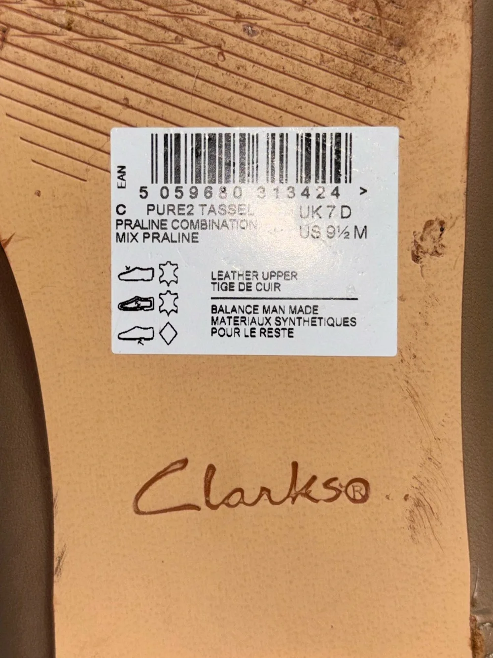 Clarks Pure 2 women 9.5 Praline vegan leather loafers with horsebit front tassel